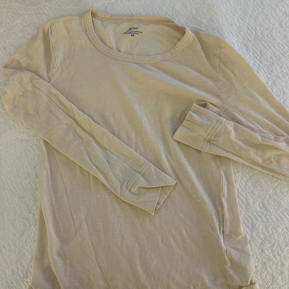 J. Crew Vintage Cotton Tee in Cream